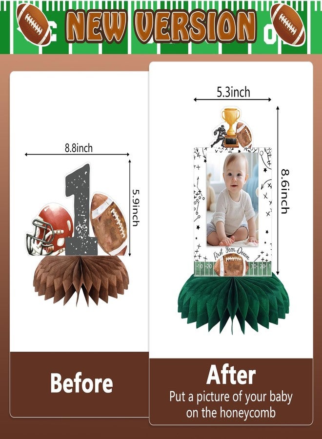 NUTTYBASH First Year Down Birthday Party Decorations, Football Birthday Party Decorations Honeycomb Centerpieces for Table, Football Photo Table Party Supplies for First Birthday Decorations for Boys - Image 4